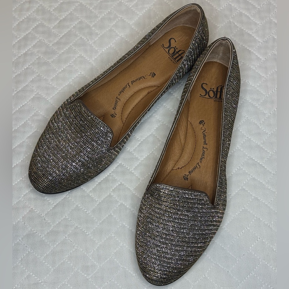 Sofft Belsen Metallic Slip on Flat Shoes NIB